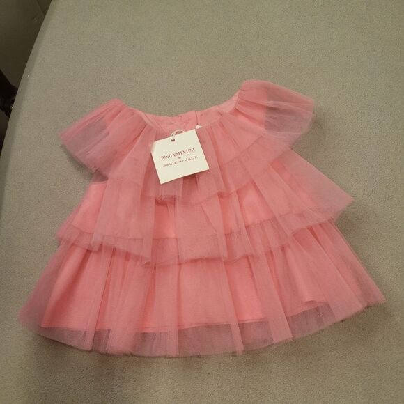 Juno Valentine Janie And Jack Pink Tulle Top Mini Dress Size 2T - Picture 1 of 5